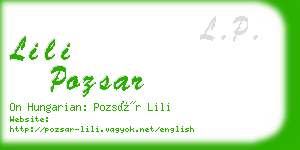 lili pozsar business card